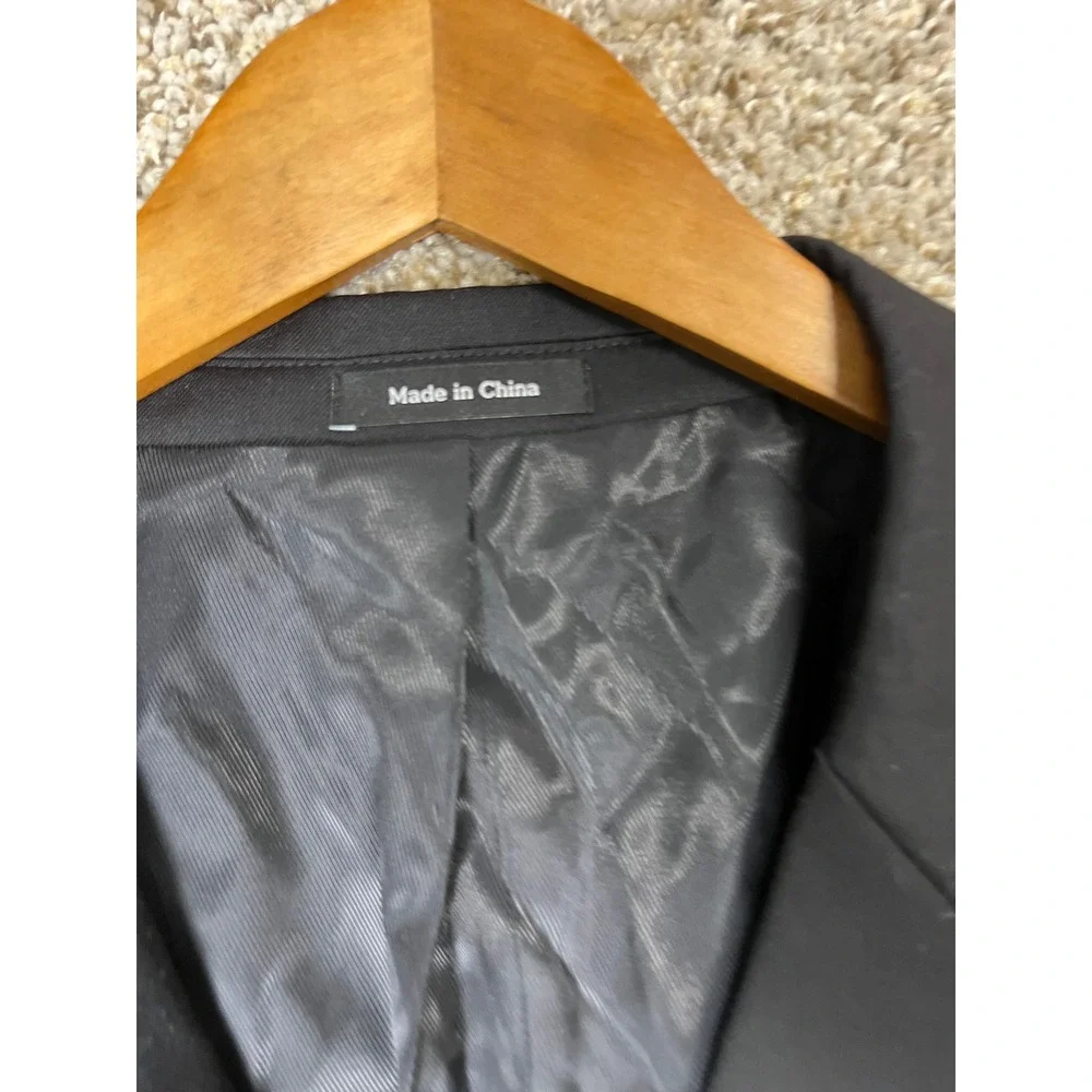 Pronto Uomo Platinum Executive Fit Black 100% Wool Blazer Jacket Mens 56R